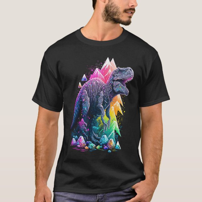 Camiseta Esoteric Rex Trex Crystals Cute Illustration  6 (Frente)