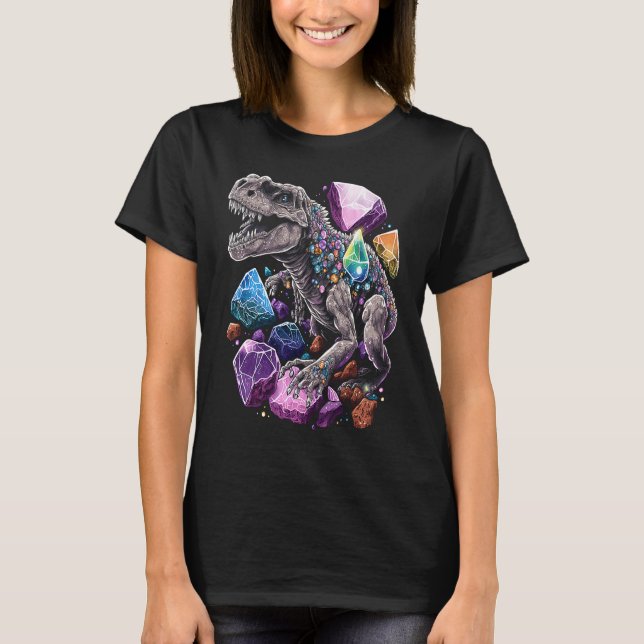 Camiseta Esoteric Rex Trex Crystals Cute Illustration  7 (Frente)