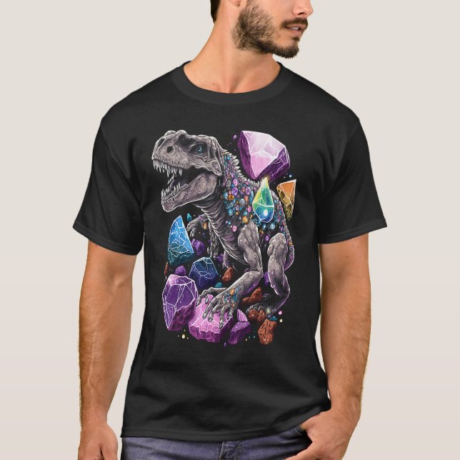 Camiseta Esoteric Rex Trex Crystals Cute Illustration  7 (Frente)