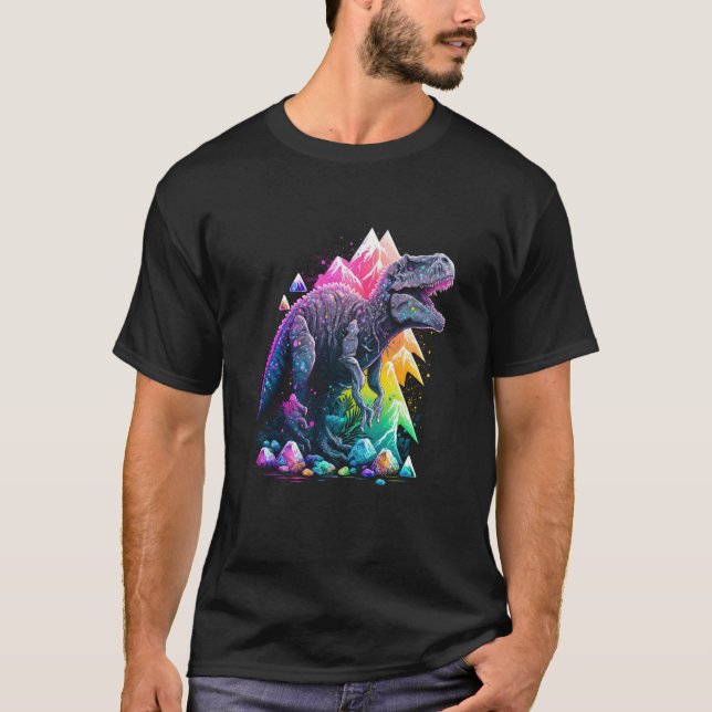 Camiseta Esoteric Rex Trex Crystals Cute Illustration  8 (Frente)