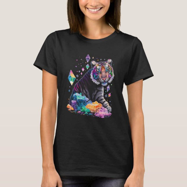 Camiseta Esoteric Tiger Crystals Cute Illustration  2 (Frente)