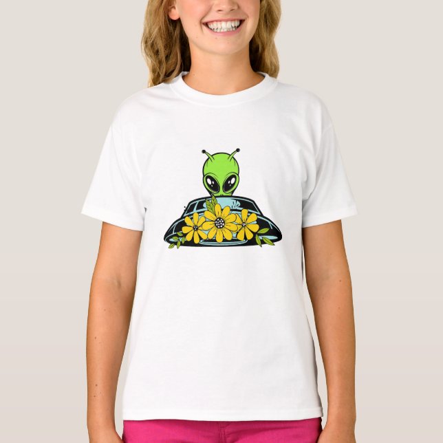 Camiseta Espaçamento entre Alienígenas Florais (Frente)