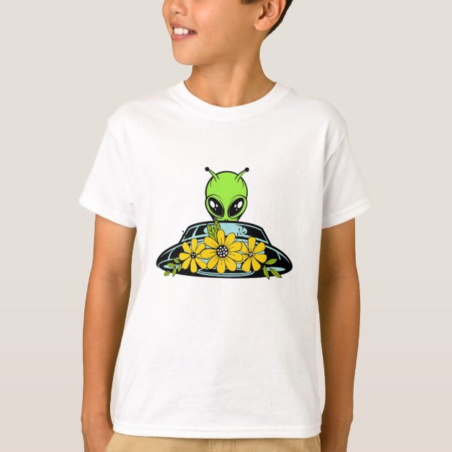 Camiseta Espaçamento entre Alienígenas Florais (Frente)