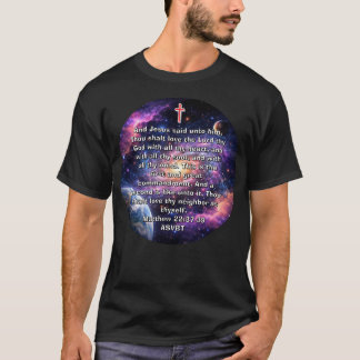 Camiseta Espacial com Versículo Bíblico dos Dois G