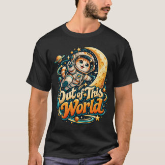 Camiseta Espacial de Gato Astronauta Fofo Fora des
