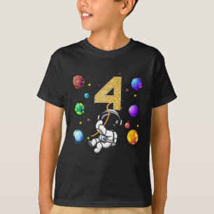 Camiseta Espaço 4 anos Astronauta dos Planetas do Quarto As