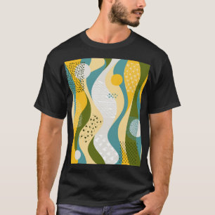 Camiseta Espaço abstrato: Ornamentos Suaves de Linha.