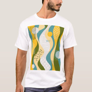 Camiseta Espaço abstrato: Ornamentos Suaves de Linha.