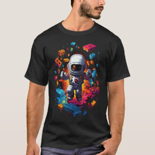 Camiseta Espaço Astronauta Mestre Construtor Engraçado Bloc