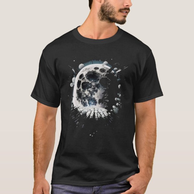 Camiseta Espaço Astronômico 2 na Lua Cheia (Frente)