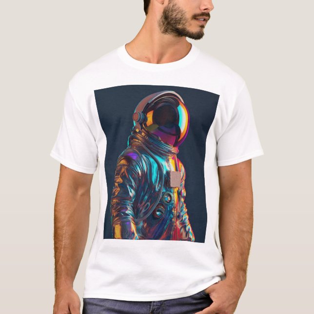 Camiseta Espaço Básico de Camisa-T masculino (Frente)