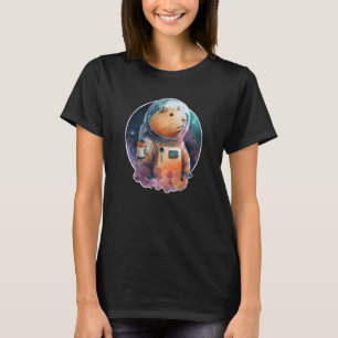 Camiseta Espaço Capybara Astronauta Animal Face Galáxia Cap
