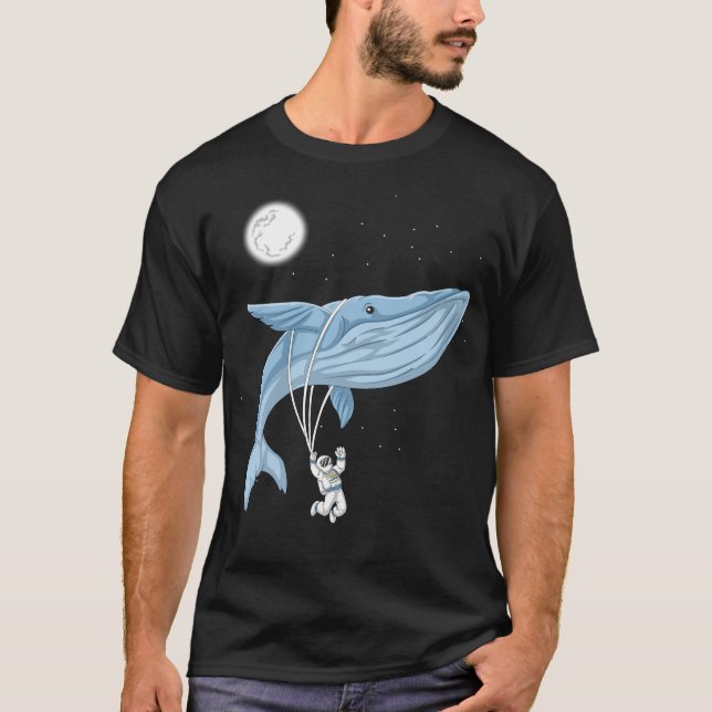 Camiseta Espaço das baleias astronautas (Frente)