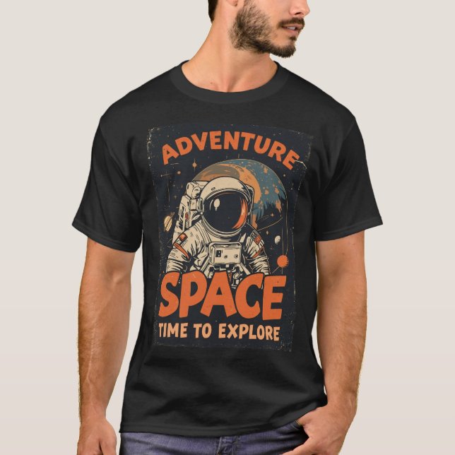 Camiseta Espaço de Aventura - Hora de Explorar o Astronauta (Frente)