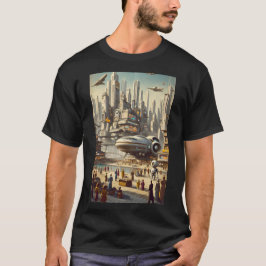 Camiseta Espaco de Busca Retro-Futurística Sci-Fi