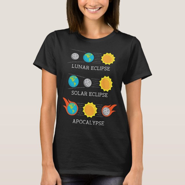 Camiseta Espaço de Eclipse Solar Solar do Apocalipse (Frente)