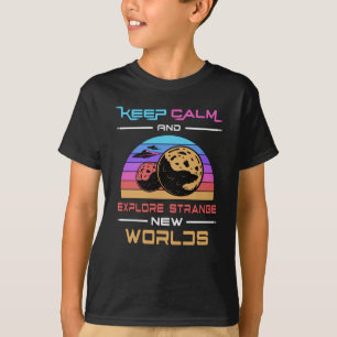 Camiseta Espaço de Ficção Científica Mantenha Estrelas Calm