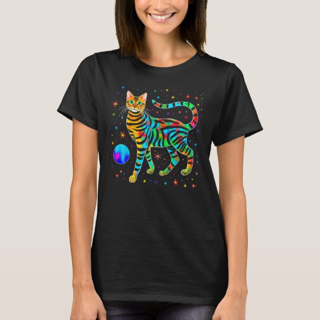 Camiseta Espaço de Gato de Bengala (Frente)