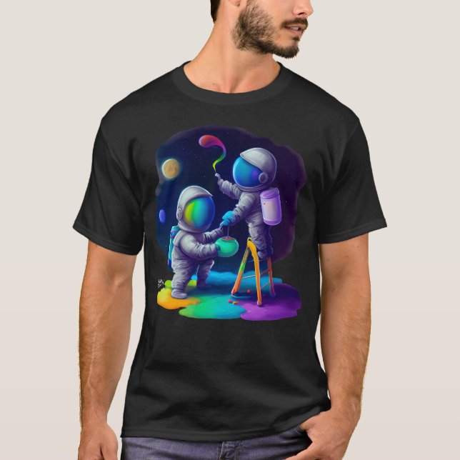 Camiseta Espaço de Pintura de Astronautas (Frente)