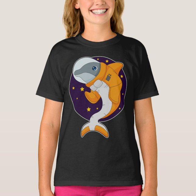 Camiseta Espaço do Astronauta do Golfinho (Frente)