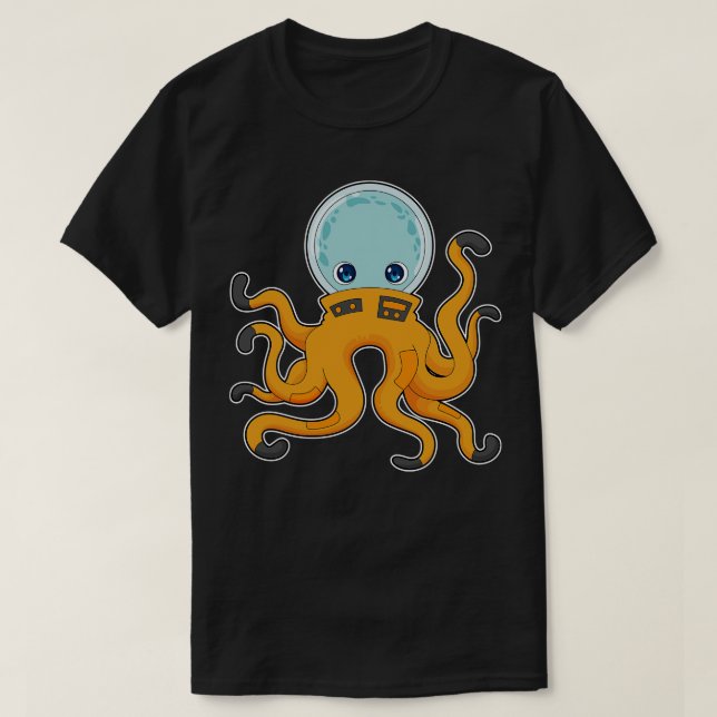 Camiseta Espaço do Astronauta do Octopus (Frente do Design)