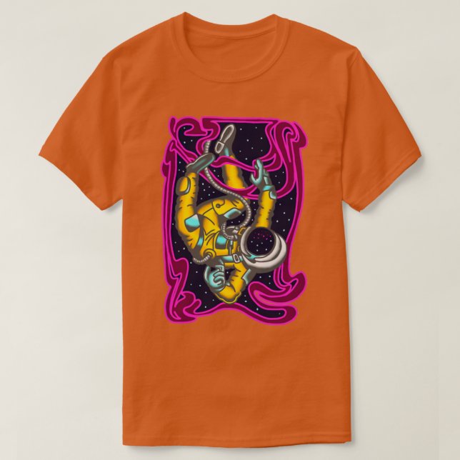 Camiseta espaço do astronauta psíquico (Frente do Design)