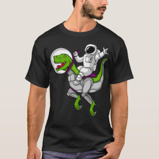 Camiseta Espaço do Dinossauro Ancorado pelo Astronauta