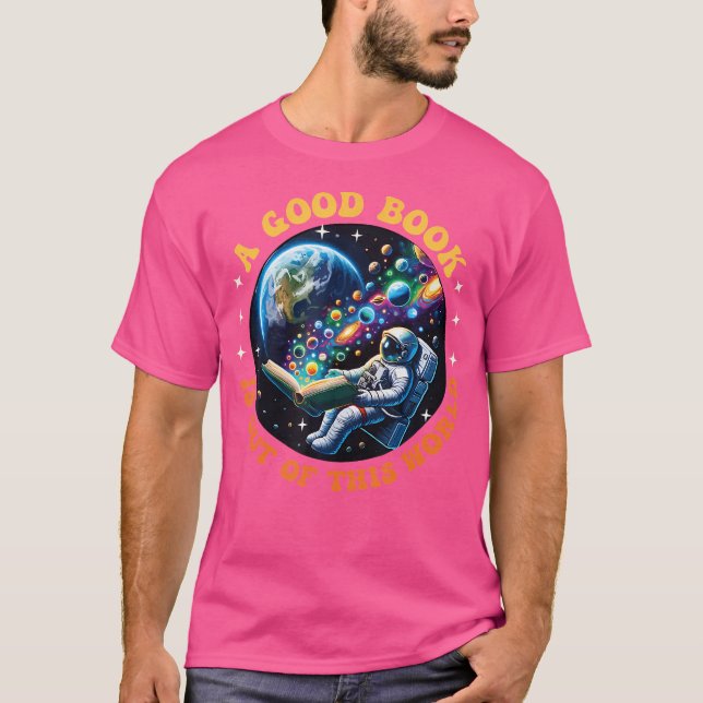 Camiseta Espaço do Livro Astronauta Livro do Lover Reader E (Frente)