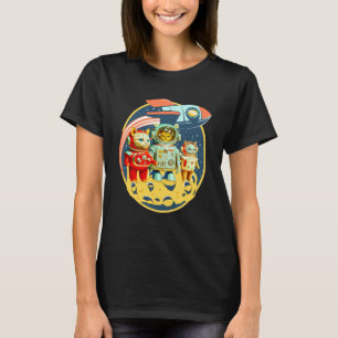 Camiseta Espaço em Vestido Retroativo Na moda de Gato, boni