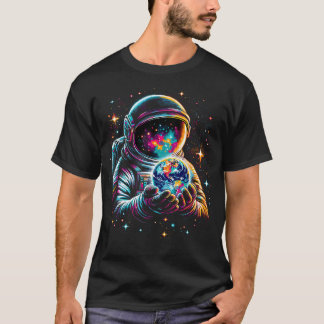 Camiseta Espaço Engraçado Astonauta Segurando Espaço