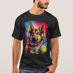 Camiseta Espaço engraçado do Pastor Alemão