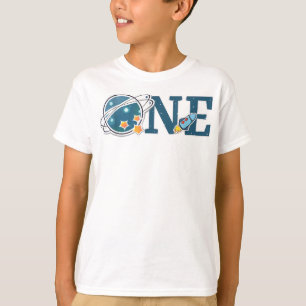 Camiseta Espaço Exterior, 1 Ano Gráfico de Aniversário 1rua