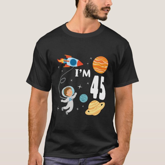 Camiseta Espaço Exterior: 45.º Astronautas De Astronauta De (Frente)