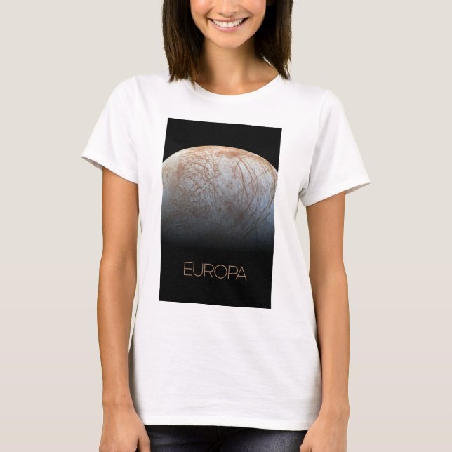Camiseta Espaço Exterior, Cosmos, Sistema Solar, Lua Europa (Frente)