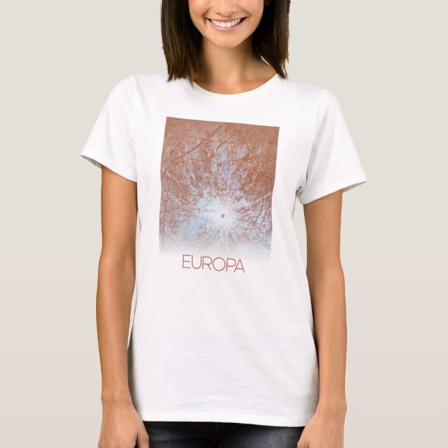 Camiseta Espaço Exterior, Cosmos, Sistema Solar, Lua Europa (Frente)