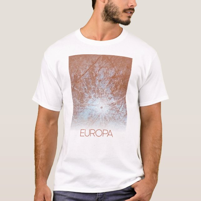 Camiseta Espaço Exterior, Cosmos, Sistema Solar, Lua Europa (Frente)