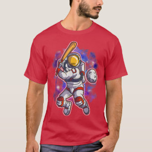 Camiseta Espaço Exterior da Equipe do Jogador de Beisebol