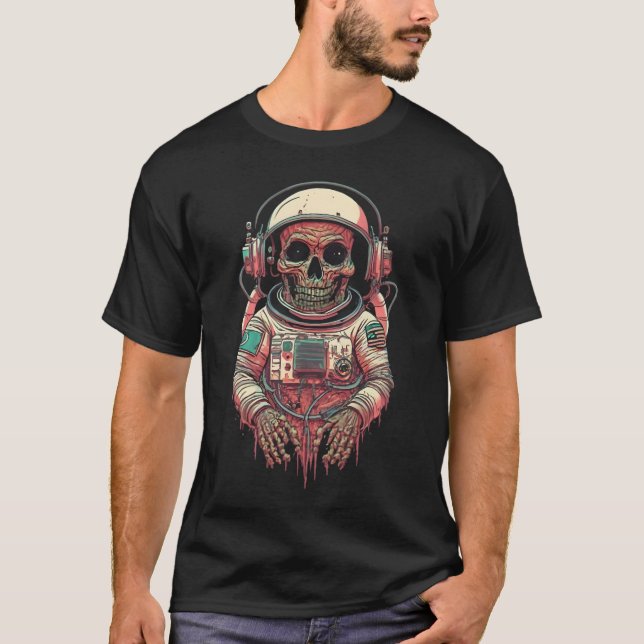 Camiseta Espaço Exterior do Astronauta Zombie (Frente)