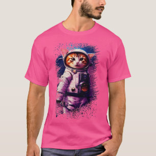 Camiseta Espaço Exterior Galáxia da face do Gatinho de Gato