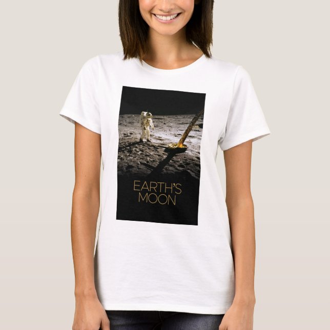 Camiseta Espaço Exterior, Galáxia, Sistema Solar, Lua da Te (Frente)