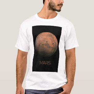 Camiseta Espaço Exterior, Galáxia, Sistema Solar, Marte Pla