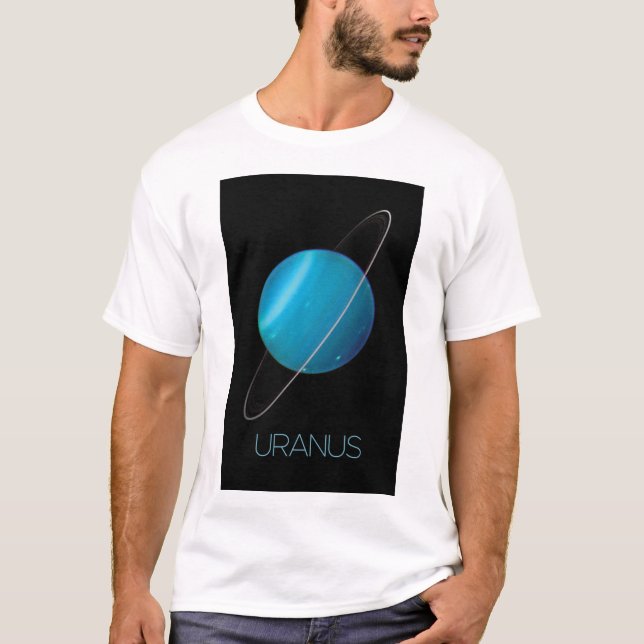 Camiseta Espaço Exterior, Galáxia, Sistema Solar, Urano Pla (Frente)