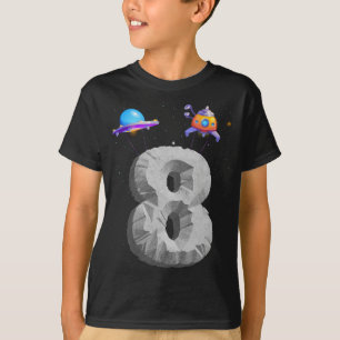 Camiseta Espaço Exterior Garota Festa de aniversário de 8 A