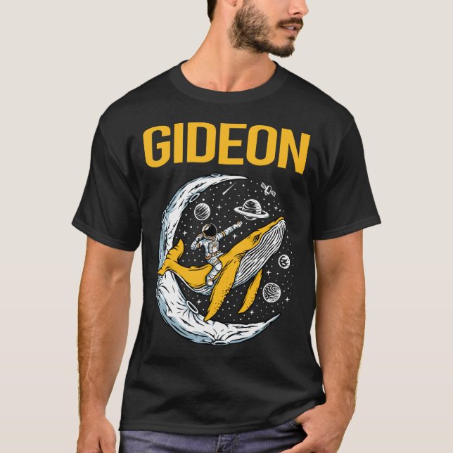 Camiseta Espaço Feliz - Nome do Gideon (Frente)