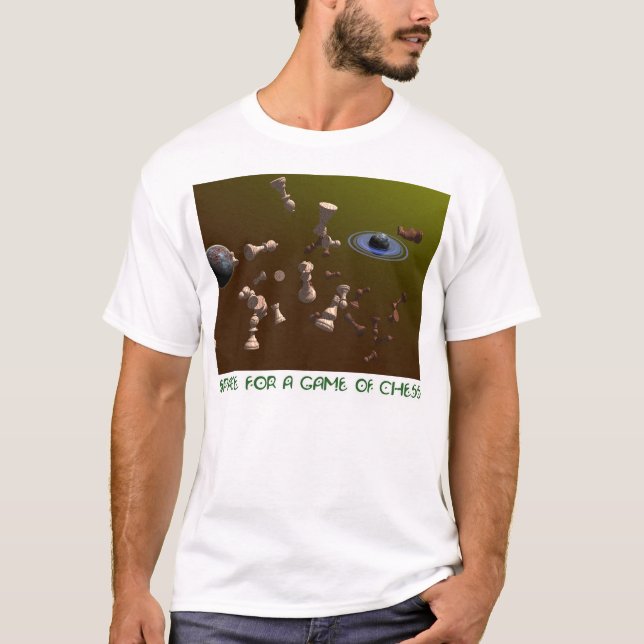 Camiseta Espaço para um jogo de xadrez (Frente)