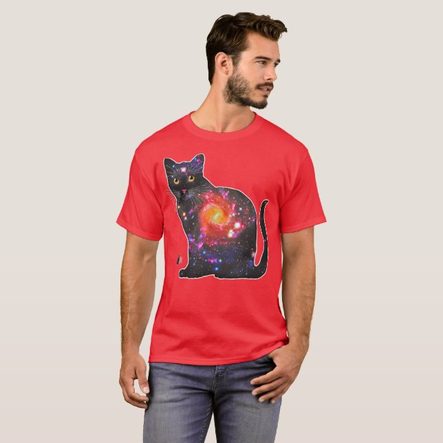 Camiseta Espaço Quasar Em Gato (Frente Completa)