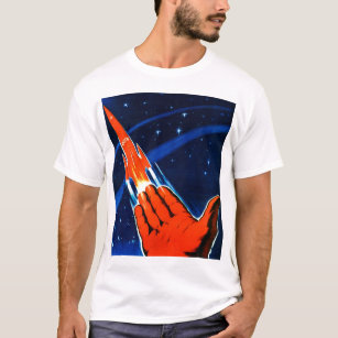 Camiseta Espaço retro do soviete de Sci Fi URSS do kitsch