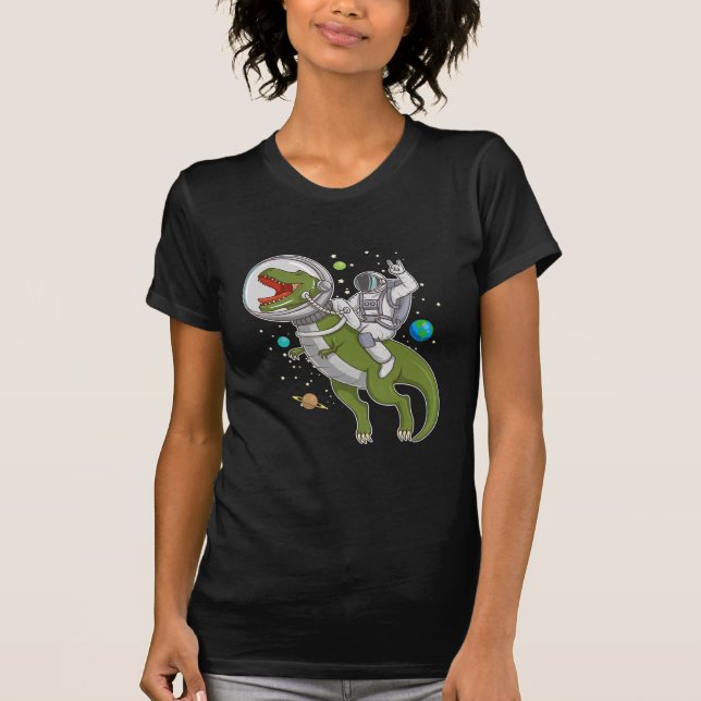 Camiseta Espaço T-Rex Astro do Dinossauro Astrado do Astron (Frente)