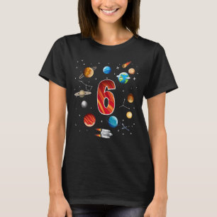 Camiseta Espaços Exteriores Planetas De Boys 6 de Aniversár