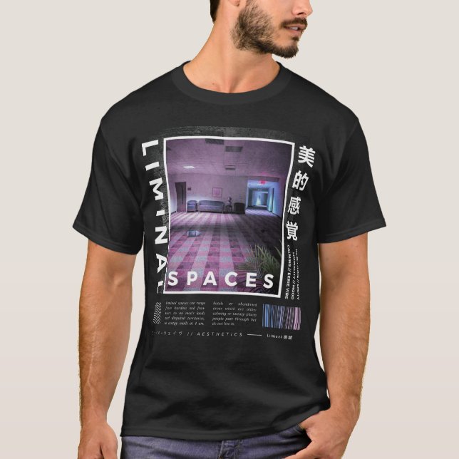 Camiseta Espaços Liminais Retroativos 80s e 90s Vaporwave E (Frente)